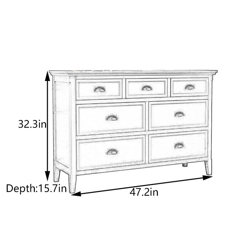American Country-style Console Cabinet, Dark Brown Wood
