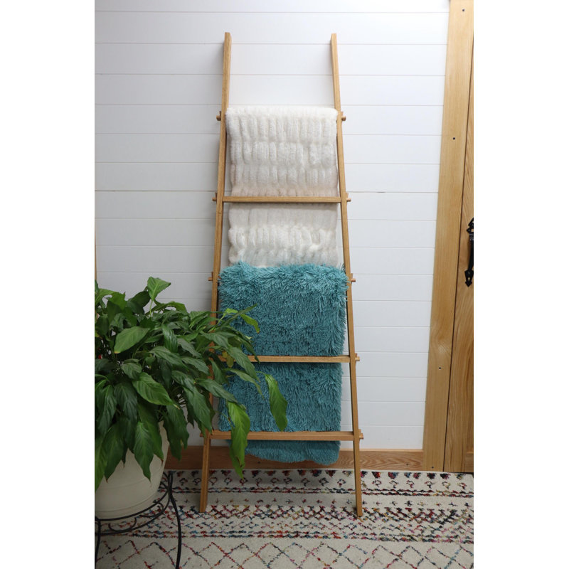 Solid Oak 72" X25" Tapered Blanket Ladder