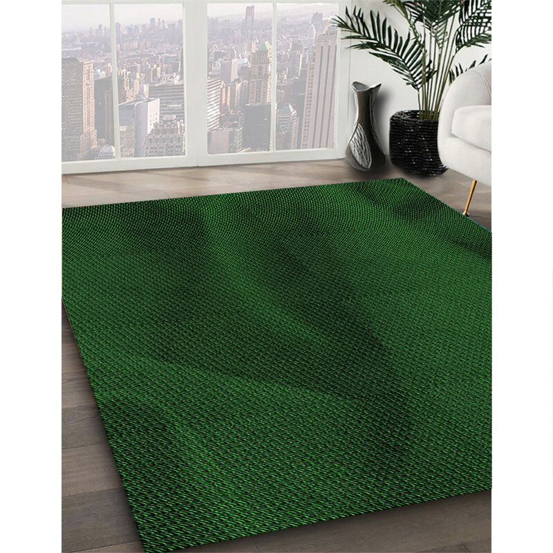 Tapis 100% à motifs lavables à la machine 2989 Pat536-GRN, Rond 6 pi