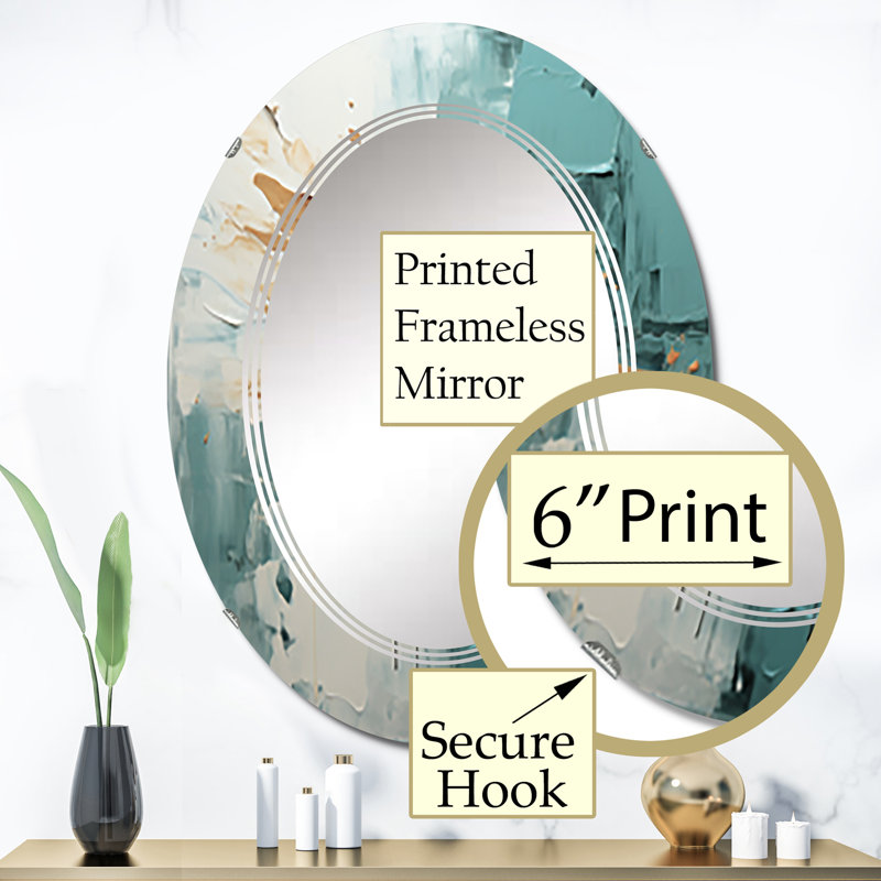 Somonia - Miroir mural moderne ovale, 36 po x 24 po