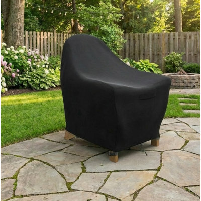 Housse pour chaise de patio Adirondack de qualité supérieure - housse respirante et résistante avec doublure en PVC résistant à l'eau, ourlet élastique réglable, sangles à fermeture à pression et évents - Collection Hyslop