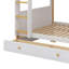 Lit superposé de style maisonnette avec tiroirs, lit superposé en bois avec supports de rangement intégrés et échelle pour jouer-827917234