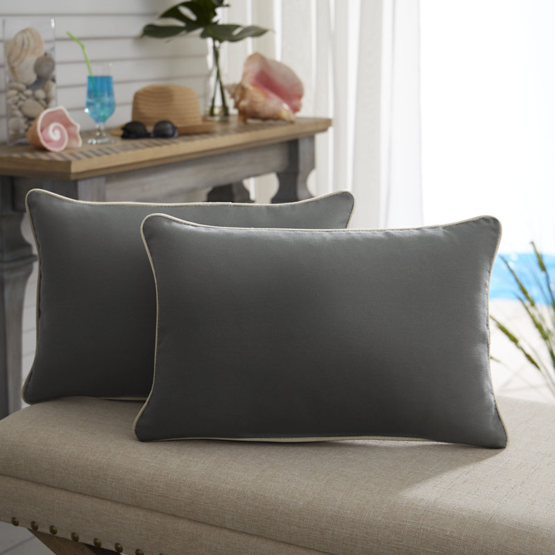  Housse et insert de coussin d'extérieur pour l'extérieur, Gris anthracite, 14 po x 24 po