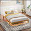 Structure de lit plateforme en bois - structure de lit grand en bois massif de 12 pouces avec support de lattes, aucun sommier requis, assemblage facile - pin rustique