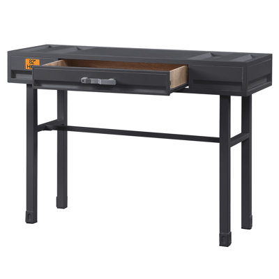 Bureau en bronze industriel avec 1 tiroir - Style d'écriture résilient