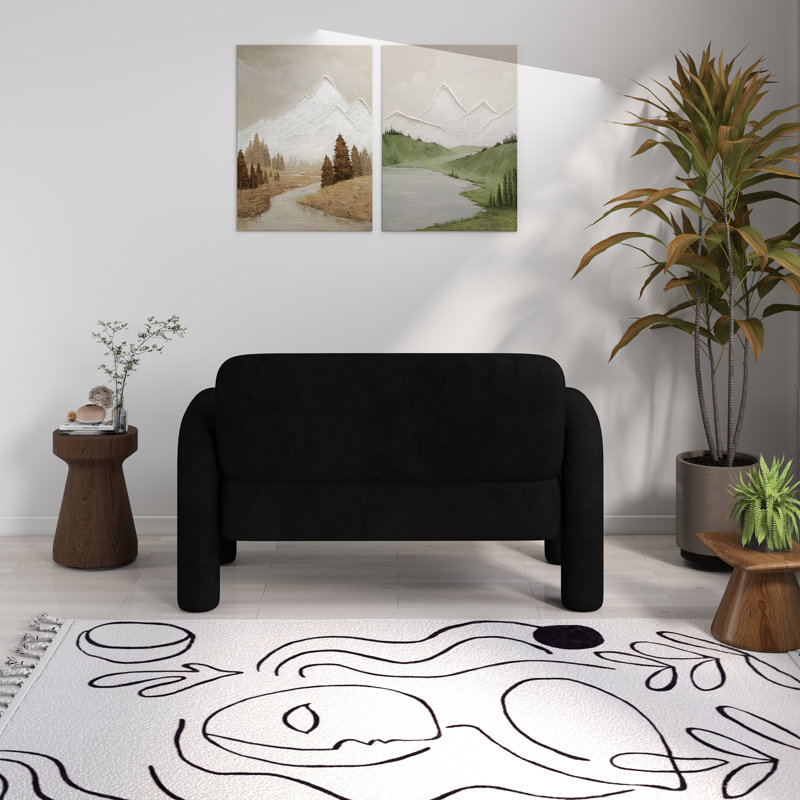 Causeuse en velours 2 places Iryanna, Noir