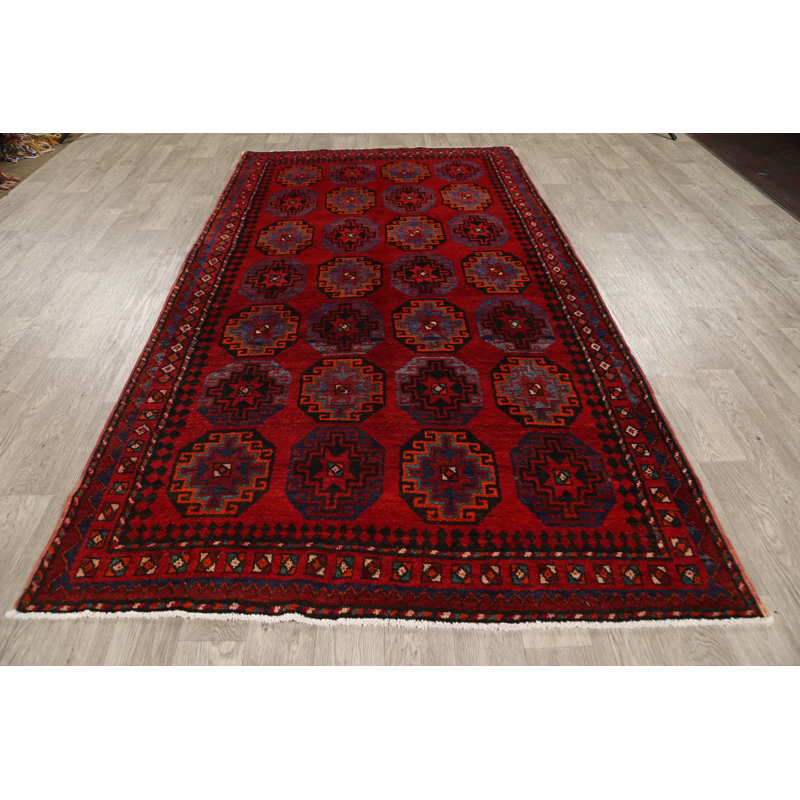 Tapis unique en laine noué à la main style années 1990 de 5 pi 5 po x 9 pi 10 po Hartsgrove