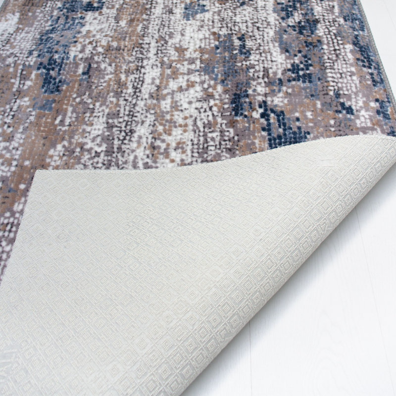 Josue Machine Woven White/Black/Brown Rug, Runner 100 x 600cm