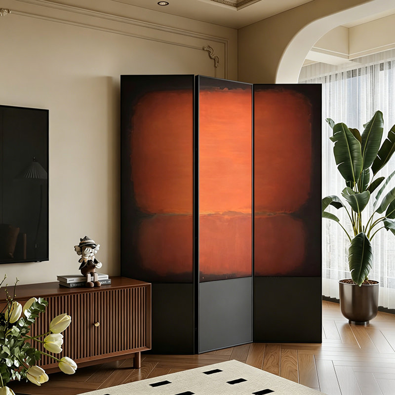 Paravent pliable en aluminium sur toile, reproduction d'art moderne dégradé, H 74,8 po x l 59,06 po x P 0,98 po