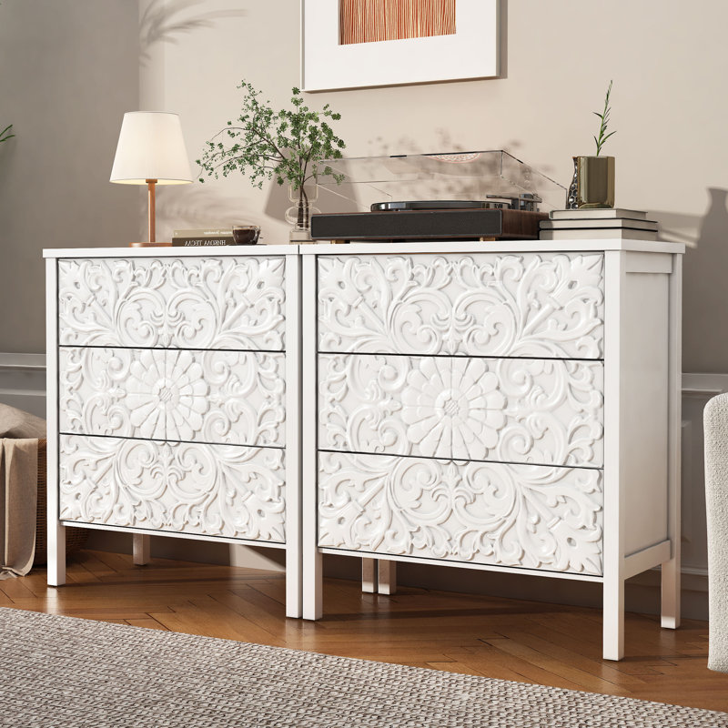 Farmhouse 3-Drawer Dresser, White