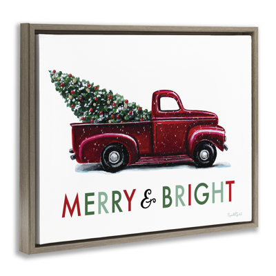 Art mural en toile Merry Bright Christmas par Elizabeth Tyndall