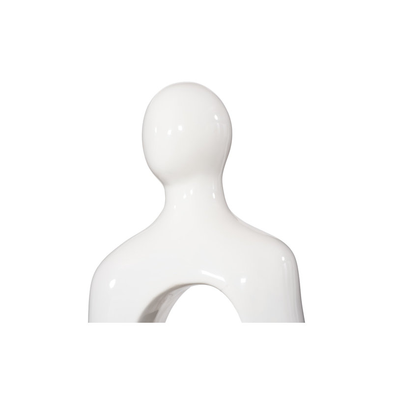 Buddha Seated Sculpture, Gel Coat White