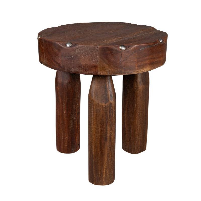 Drumline Stool ~ Inspired by traditional drum forms, this solid 100% reclaimed wood stool blends rustic charm with industrial detailing, creating a bold yet versatile statement.