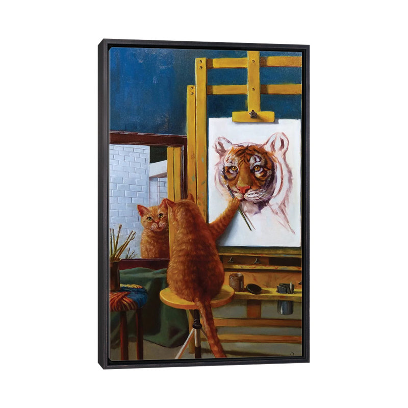 Norman Catwell, art encadré, H 40 po x l 26 po x P 1,5 po, Toile avec cadre noir patiné