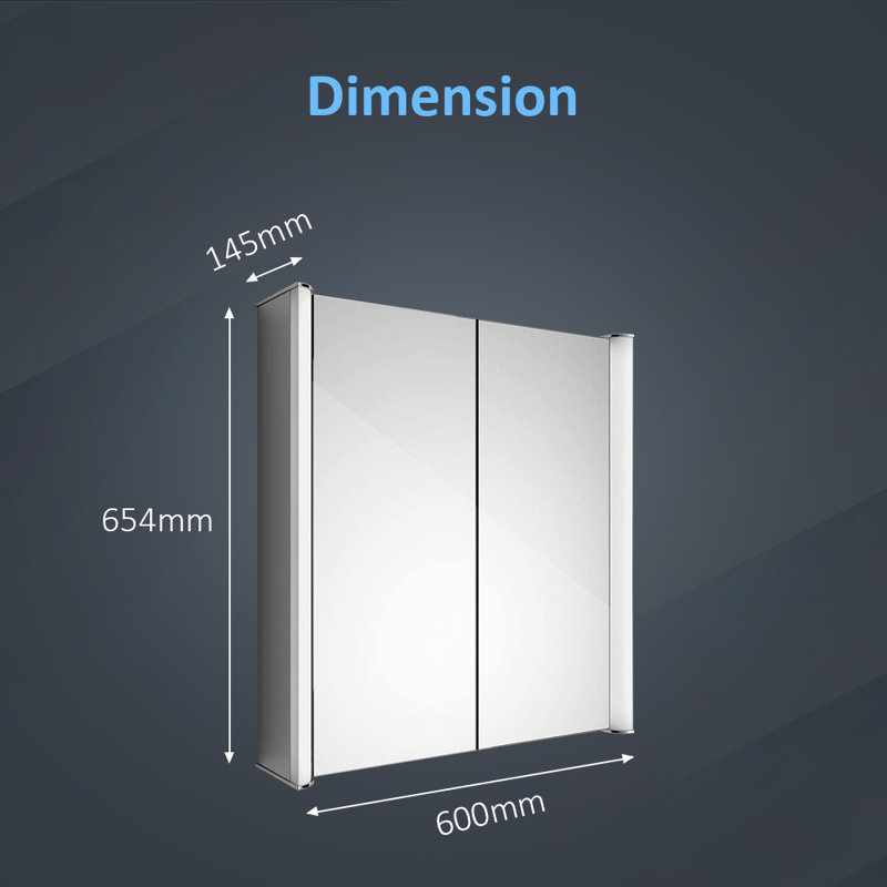 Mirror Cabinets 600mm W 654mm H Wall Mounted Required Framed Medicine Cabinet Mirror 3 Fixed