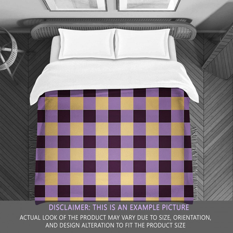 Comforter, Gold/Purple Gingham, King Comforter