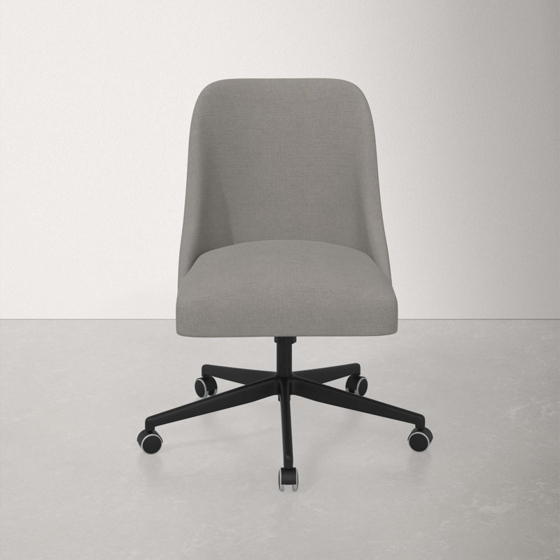 Chaise de travail pivotante réglable en hauteur Acosta, Lin classique gris