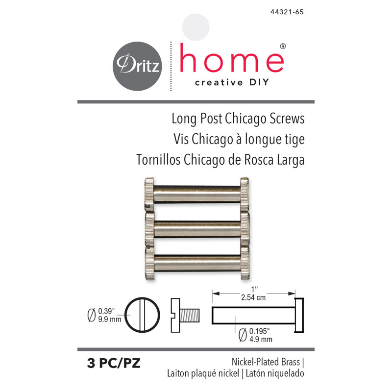 Vis pour reliure Chicago Dritz Home, Argent