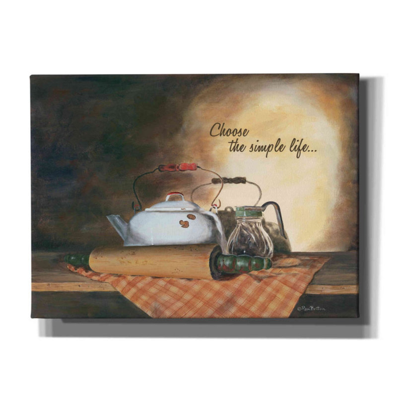 «Choisir la vie simple» par Pam Britton, art mural sur toile, H 40 po x l 54 po x P 1,5 po