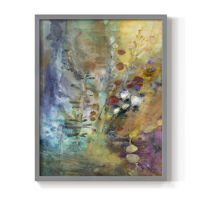 «Fall Fling», reproduction encadrée - bois massif, H 15 po x l 12 po, Gris