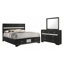 Ensemble de chambre à coucher 3 pièces Isadora Black Eastern King avec lit de rangement et tables de chevet-1096231010