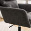 Chaise de bureau grise réglable en cuir PU, avec structure métallique haute résistance et hauteur confortable adaptée à une coiffeuse.-551238220-551238193-551238192
