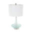 Lampe de table ronde en verre texturé Cole and Gray avec abat-jour tambour blanc et base argentée