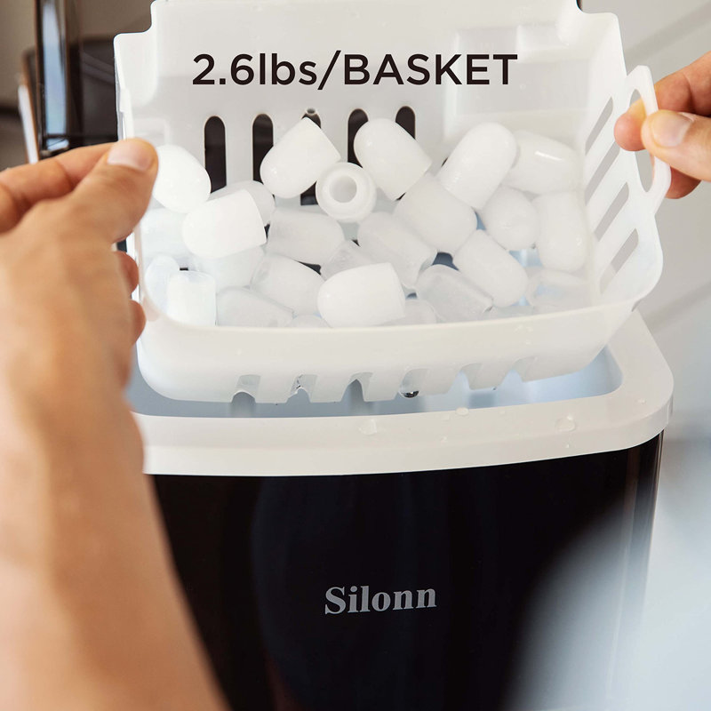 Compact 11.8 lb. Daily Production Clear Ice Portable Ice Maker, Black