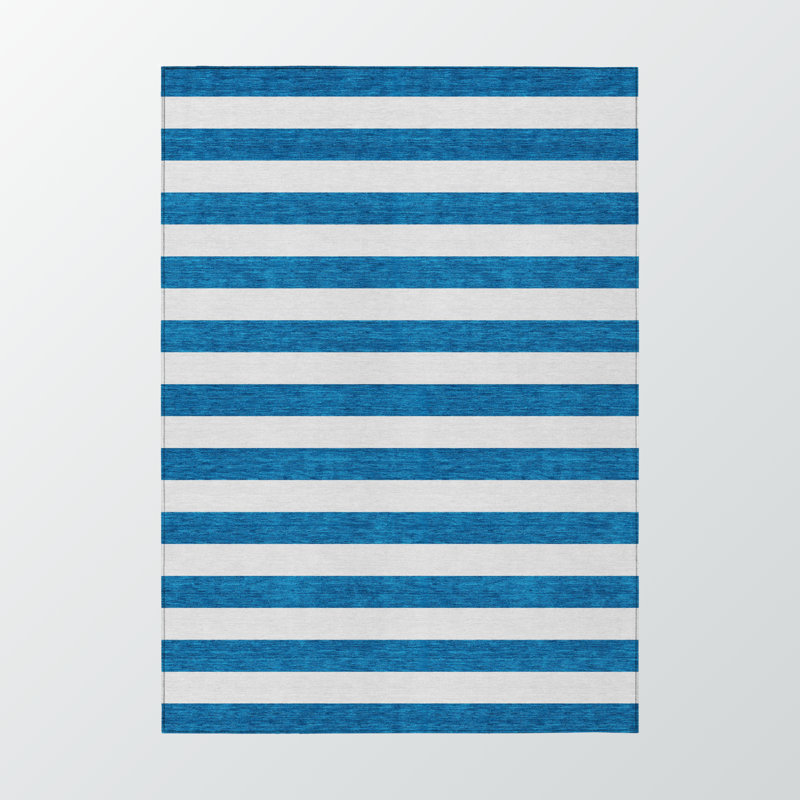Tapis intérieur lavable antidérapant bleu marine, Rectangle 10 pi x 14 pi