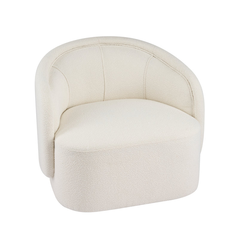 Amanda Curved Boucle Accent Chair, Beige
