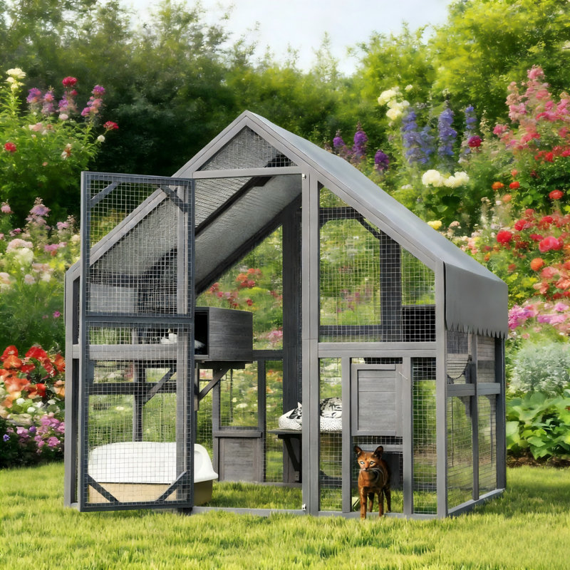 Havre multi-chats et enclos d'activités, (Large) 74.02" H x 55.12" W x 74.02" D