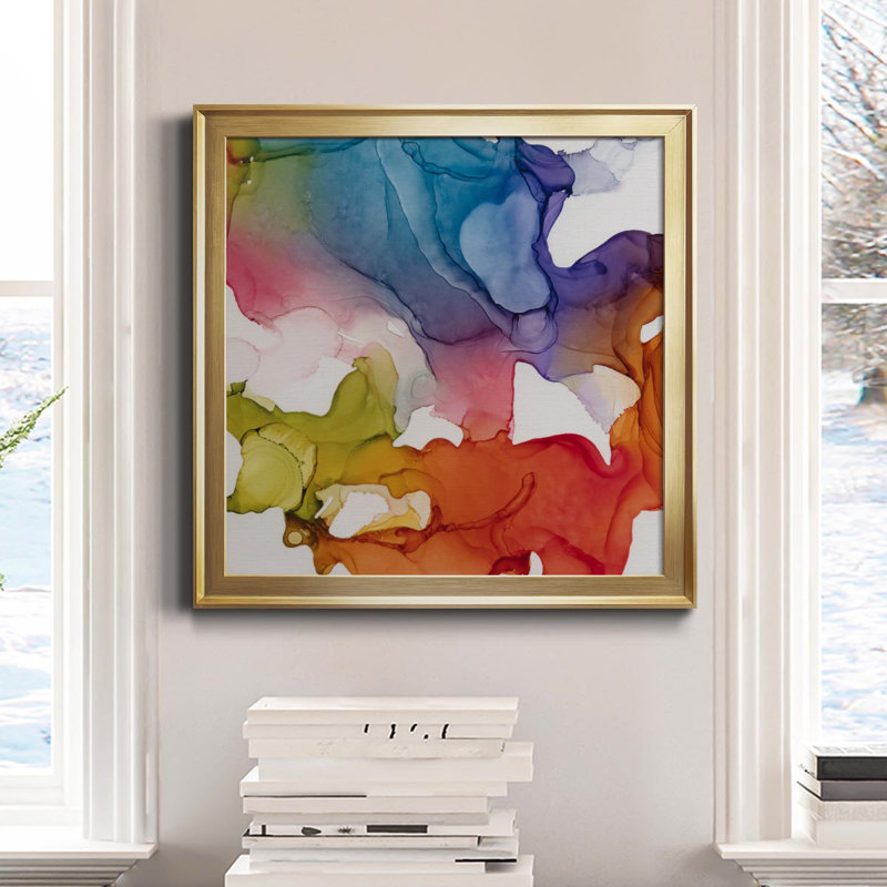 Spectrum Colors II - Peinture sur toile encadrée, H 26,5 po x l 26,5 po x P 1,5 po, Cadre doré