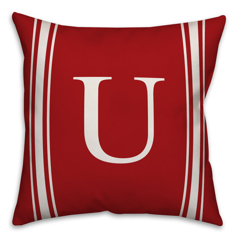 Striped Throw Pillow, U, Red