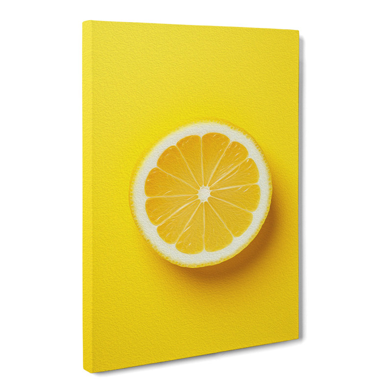 Sliced Lemon Minimalism - No Frame Print, 76cm H x 50cm W x 3cm D