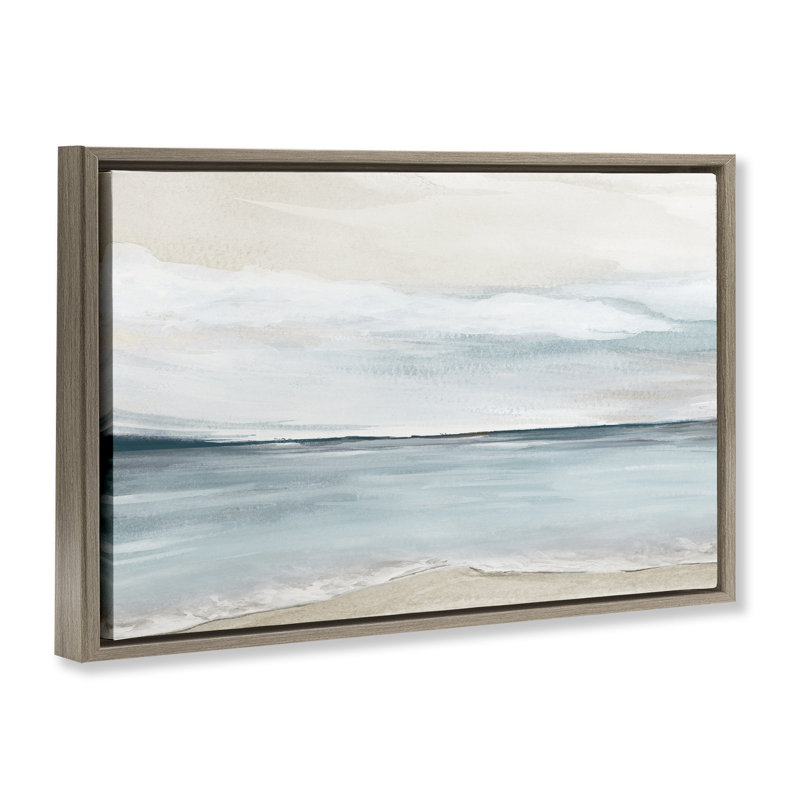 Art mural sur toile flottant, aquarelle douce, par Kristen Brockmon, Cadre flottant orme Montalcino, H 17 po x l 25 po