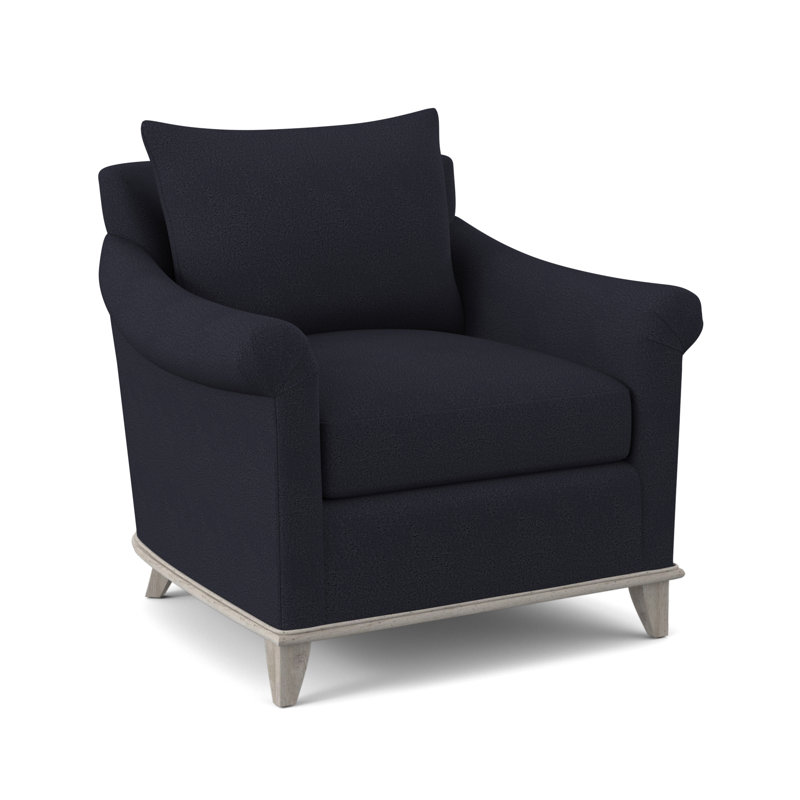 Drake Upholstered Armchair, Venice Navy, Bisque