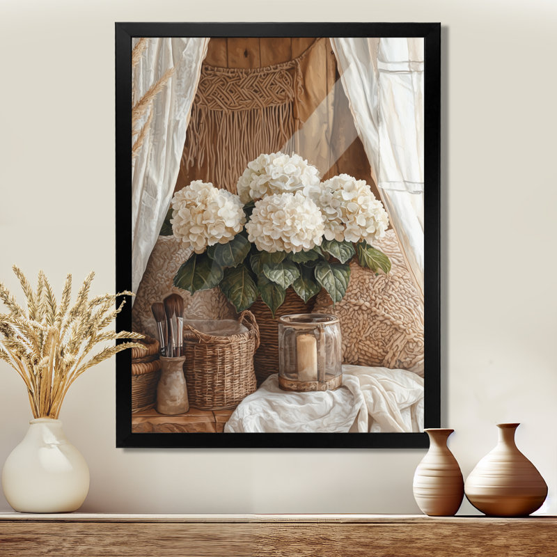 Goshen - Floral Canvas Prints, 32" H x 24" W, Black, Single Picture Framed Print