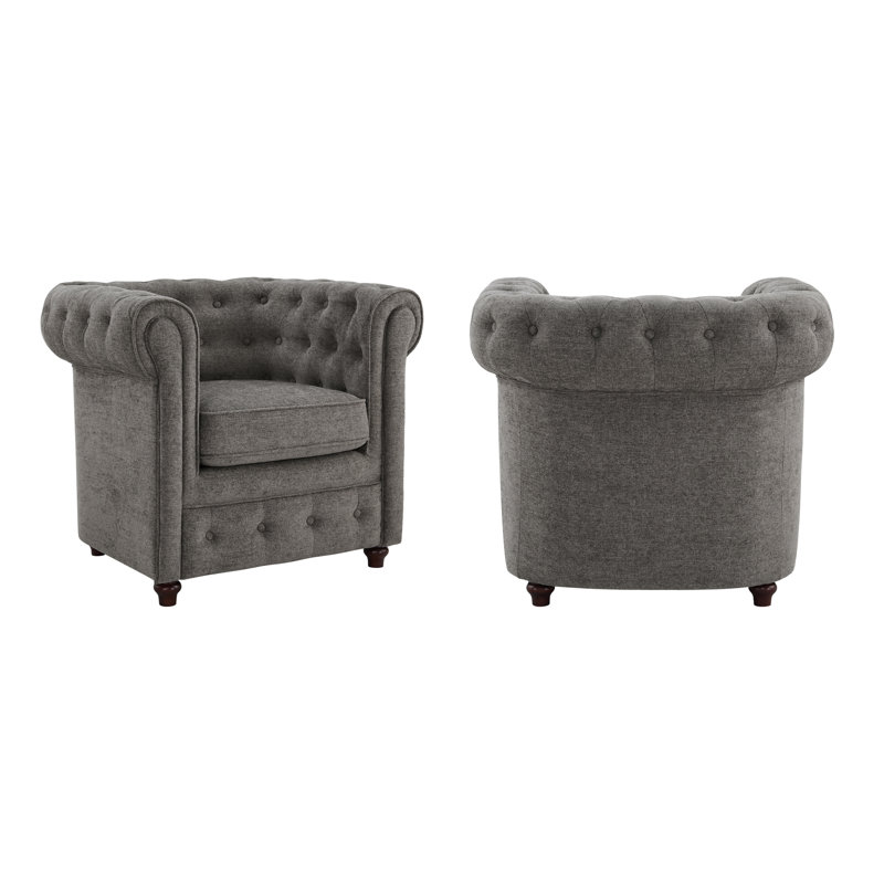 Fauteuil club Chesterfield Camberley (ensemble de 2), Gris