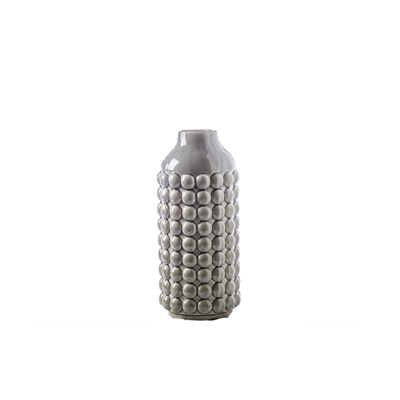 Urban Trends Collection Table Vase, Gray, 13.75" H x 6" W x 6" D