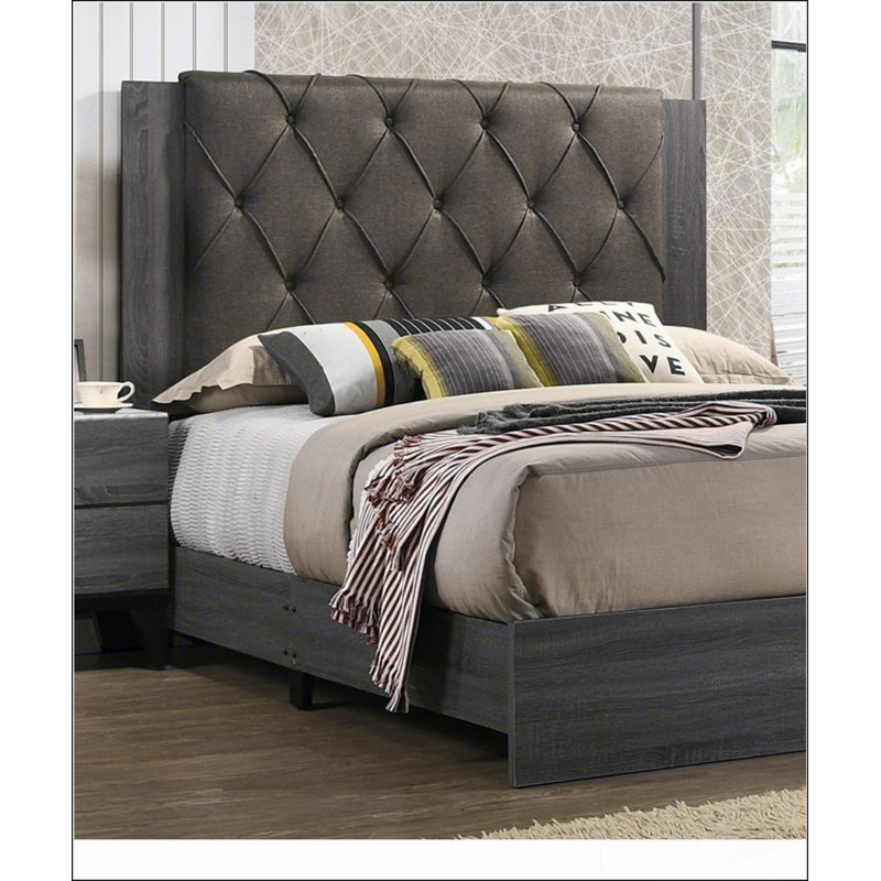 Grand lit Robuste et durable, matériaux modernes et simples, respectueux de l'environnement, facile à installer, Gris