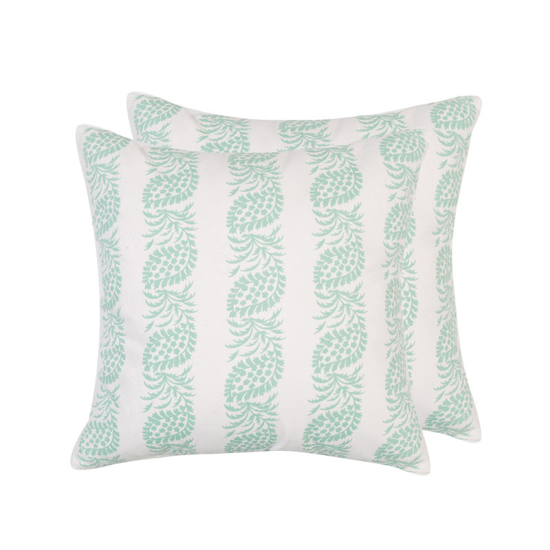 Housse et insert de coussin décoratif en coton Michael Penney, Polyester/ Bourre en polyester, Vert