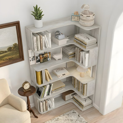 35-inch L-shaped corner bookshelf