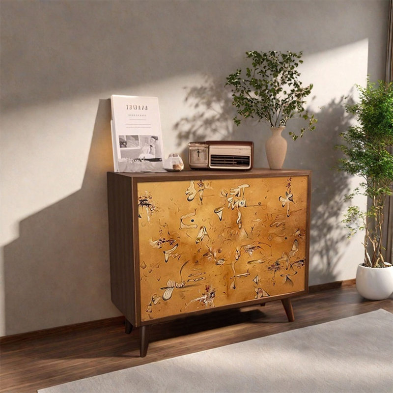 Elegant Walnut Storage Cabinet Large Capacity