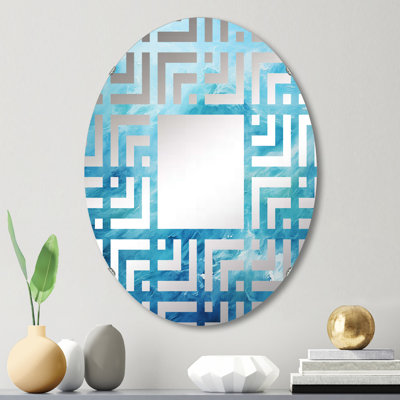 Miroir décoratif azur bleu lagon Horizon I - MIR109777 - Ovale