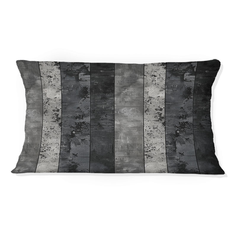 Dark Gray Stripes - Transitional Lumbar Pillow