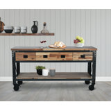 72'' Solid Wood Top Console Table