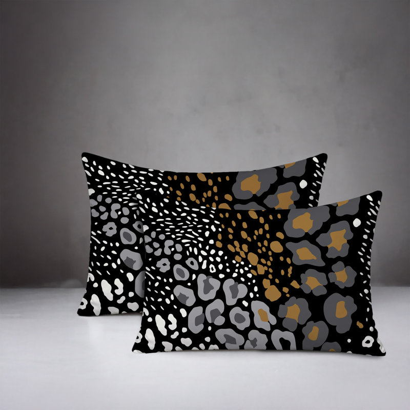 Oreiller réversible intérieur / extérieur Ashly, Black, 20x14
