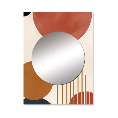 Beige Minimal Boho Pattern 1 - Minimalism Mirror Wall Decor MTMIR137568