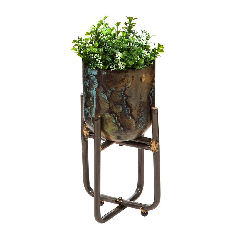 Distressed Metal 3-Piece Indoor/Outdoor Pot Planter Box Set