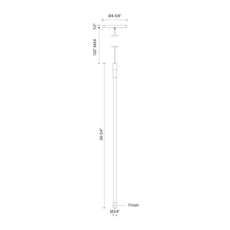 Motif 1 - Light LED Pendant, 26.75" H x 0.75" W x 0.75" D, Chrome
